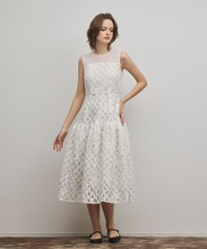 GRACE CONTINENTAL コード刺繍ワンピース