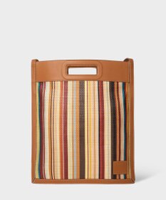 Paul Smith シグネチャーストライプラフィア ハンドバッグ