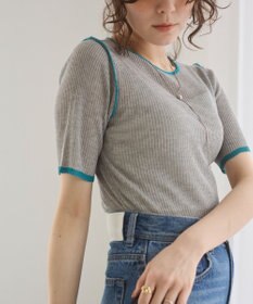 WEGO 【ANGIE VINTAGE】配色デザインリブニット