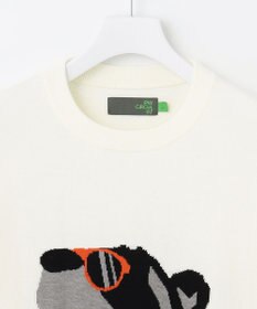 PW CIRCULUS 【MEN】【洗える】ベアフェイスモチーフ クルーネック ニット