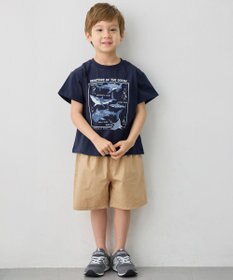 ANY KIDS 【洗濯機可能】サメプリント 半袖Tシャツ