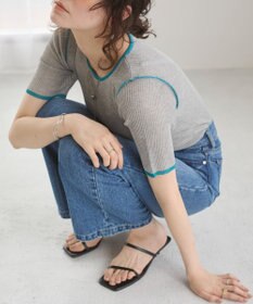 WEGO 【ANGIE VINTAGE】配色デザインリブニット