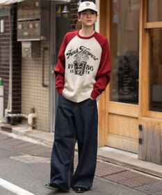 WEGO 【SMLサイズ展開】エクストラバギーデニムパンツ