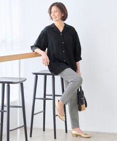 自由区 L 【洗える】ピンタックスリーブ ブラウス