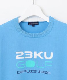 23区GOLF 【WOMEN】【ウォッシャブル】ロゴインターシャ ポリエステルニット