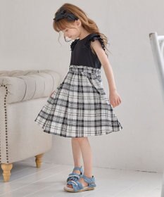 ANY KIDS ドッキング チェック柄 ワンピース