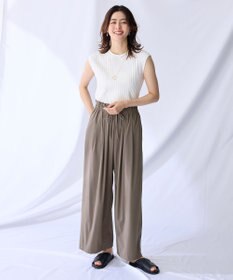 ANY 【新色追加/ウエストゴム】清涼リラックスハイウエストパンツ