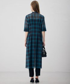 ICB L 【先行予約】ハイツイストシアーチェック シャツワンピース