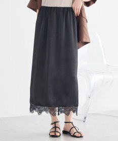 earth music&ecology サテンレーススカート