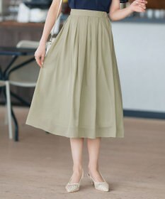 Tiaclasse L 【セットアップ対応・洗える】シアーチェックフレアスカート