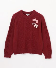 ANY KIDS リボン ケーブル ニット