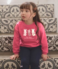 ANY KIDS 【らくっトレーナー】アニマル 裏毛 サガラ刺しゅう トレーナー