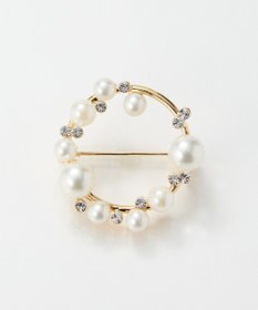 Phoebe <オンワード限定セット>Rio de laパールピアス×フォーマルパールビジューサークルブローチ