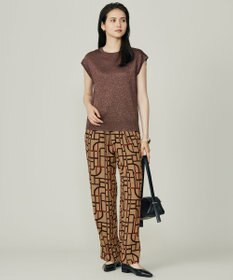 自由区 L 【17号サイズまで展開・カタログ掲載】ジオメトリックレトロプリント パンツ