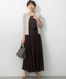 23区 L 【洗える/吊り干しOK】ヴィスコースストレッチ ポロニット カーディガン