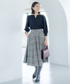 組曲 T/Rツイルストレッチ フレアスカート