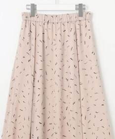 自由区 【XSサイズ～/洗える】ドローイングタッチプリント ギャザースカート