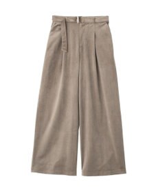 YECCA VECCA ベルテッドカルゼ起毛ワイドパンツ