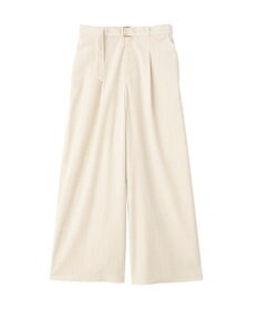 YECCA VECCA ベルテッドカルゼ起毛ワイドパンツ