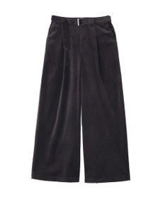 YECCA VECCA ベルテッドカルゼ起毛ワイドパンツ