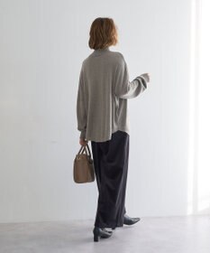 YECCA VECCA ベルテッドカルゼ起毛ワイドパンツ