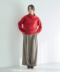 YECCA VECCA ベルテッドカルゼ起毛ワイドパンツ