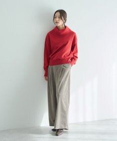 YECCA VECCA ベルテッドカルゼ起毛ワイドパンツ