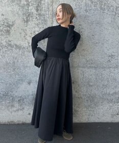 Green Parks AnriettMusee  リブニットドッキングワンピース