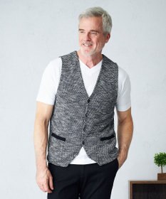 JOSEPH ABBOUD 【清涼感/軽い/洗える】 スラブギマニットベスト