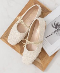 Bridget Birkin 【Bridget Birkin】ツイードスパンコールリボンパンプス