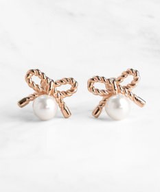 TOCCA PROMISE PEARL RIBBON EARRINGS イヤリング ピンクゴールド系