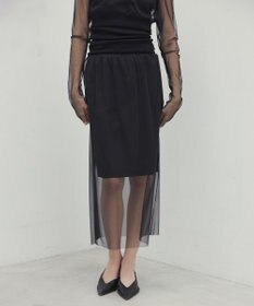 BEIGE， 【洗える】TAMARIX / ストレッチチュールIラインスカート