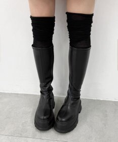 WEGO ゆるクシュ切替リブムジニーハイソックス