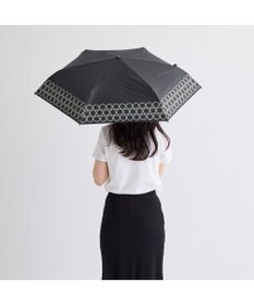 MOONBAT 晴雨兼用日傘 折りたたみ傘 まるボーダー／遮光 遮熱 UV