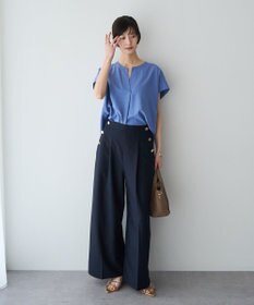 YECCA VECCA 【マシンウォッシャブル】サラサラスキッパーブラウス