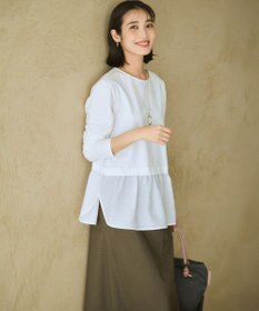 23区 L ナチュラルコットンベア シアードッキング カットソー