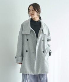 YECCA VECCA ウール混ミドル丈スタンドカラーコート