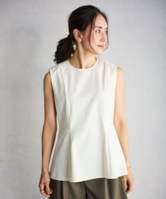 #Newans ＜亀恭子さんコラボ＞取り外し可能ケープ付きペプラムブラウス