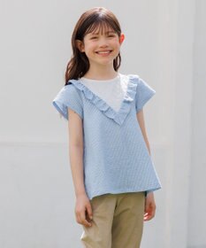 組曲 KIDS 【150-160㎝】サッカーストライプ ブラウス