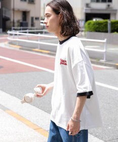 WEGO モチーフ刺繍リンガーT