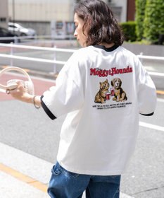 WEGO モチーフ刺繍リンガーT