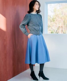 組曲 L 【KUMIKYOKU NAVY】スタンドフリルシャーティング ブラウス