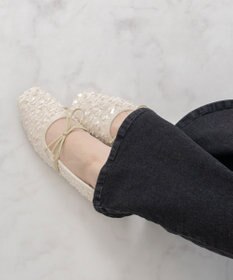 Bridget Birkin 【Bridget Birkin】ツイードスパンコールリボンパンプス