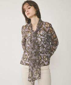 GRACE CONTINENTAL ボウタイ付レースブラウス
