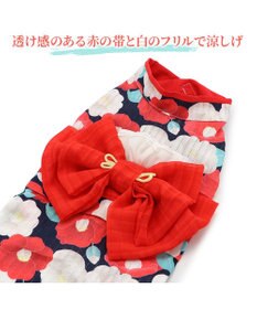 PET PARADISE 犬の服 夏 犬服 浴衣 椿柄 赤 【中型犬】 【大型犬】