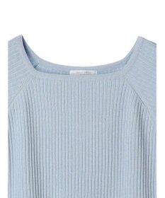 Green Parks 洗える　スクエアネックリブニットプルオーバー