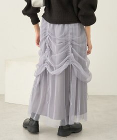 earth music&ecology ２ｗａｙドロストチュールスカート