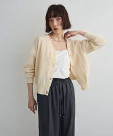 Green Parks チュールドッキングＶネックニットカーディガン