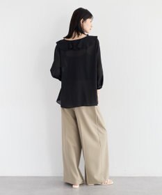 YECCA VECCA ラッフルリボンシアーブラウス