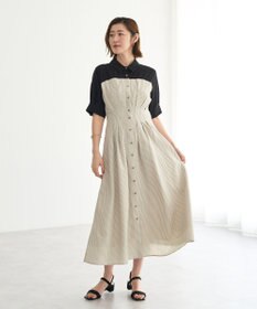 YECCA VECCA ハーフスリーブベアドッキングワンピース